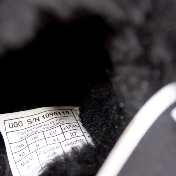 UGG OH FLUFFITA Platform Slide Black /UGG Logo Shearling Slipper Women's Size 10 - Picture 6 of 9